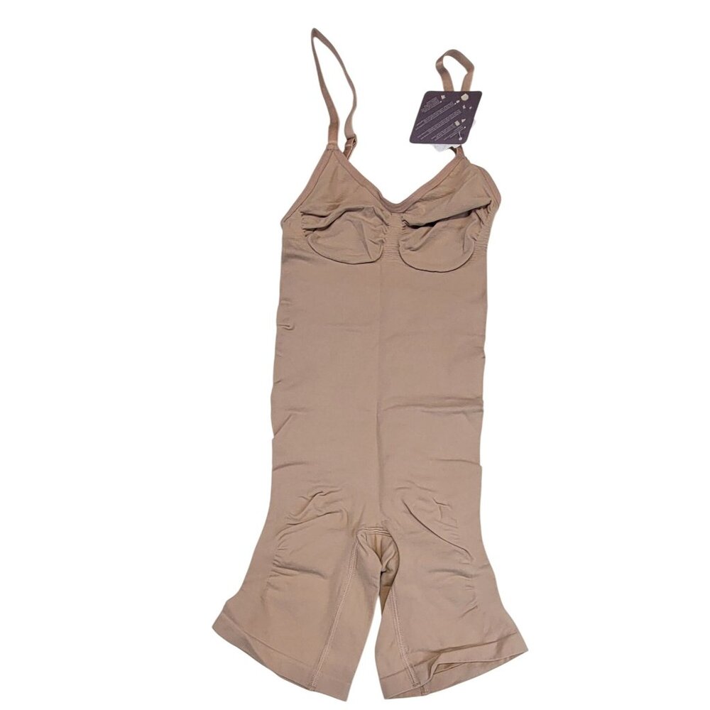 Body Shaper Seamless 1 Piece Nude Mid Thigh Nilit Womens Size M/L New Tags